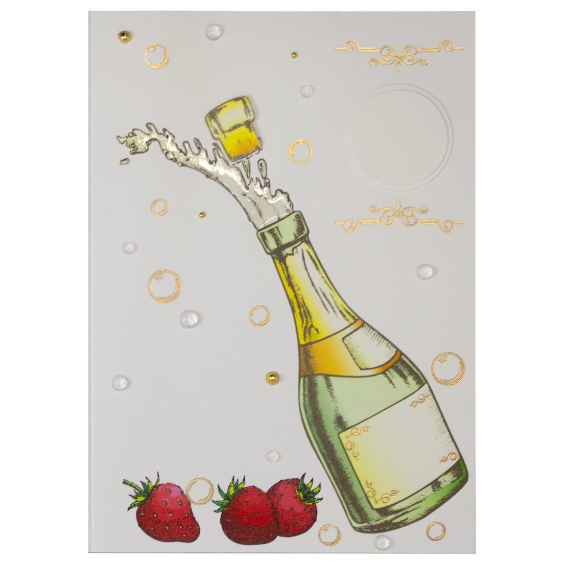 Sparkling Strawberry Celebration Greeting Card for Anniversary, Birthday, Congratulations, Graduation, New Job