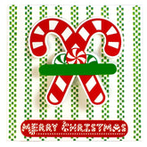 front view of candy cane wobble card