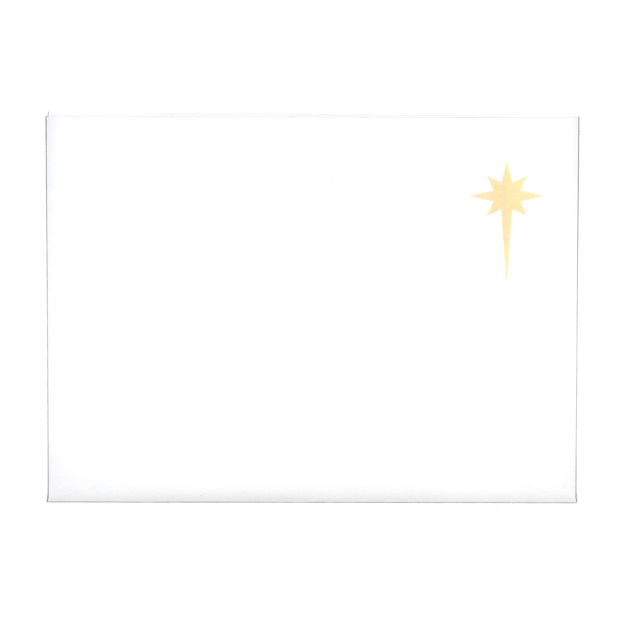 front of 3 kings envelope featuring star of bethlehem in top right
