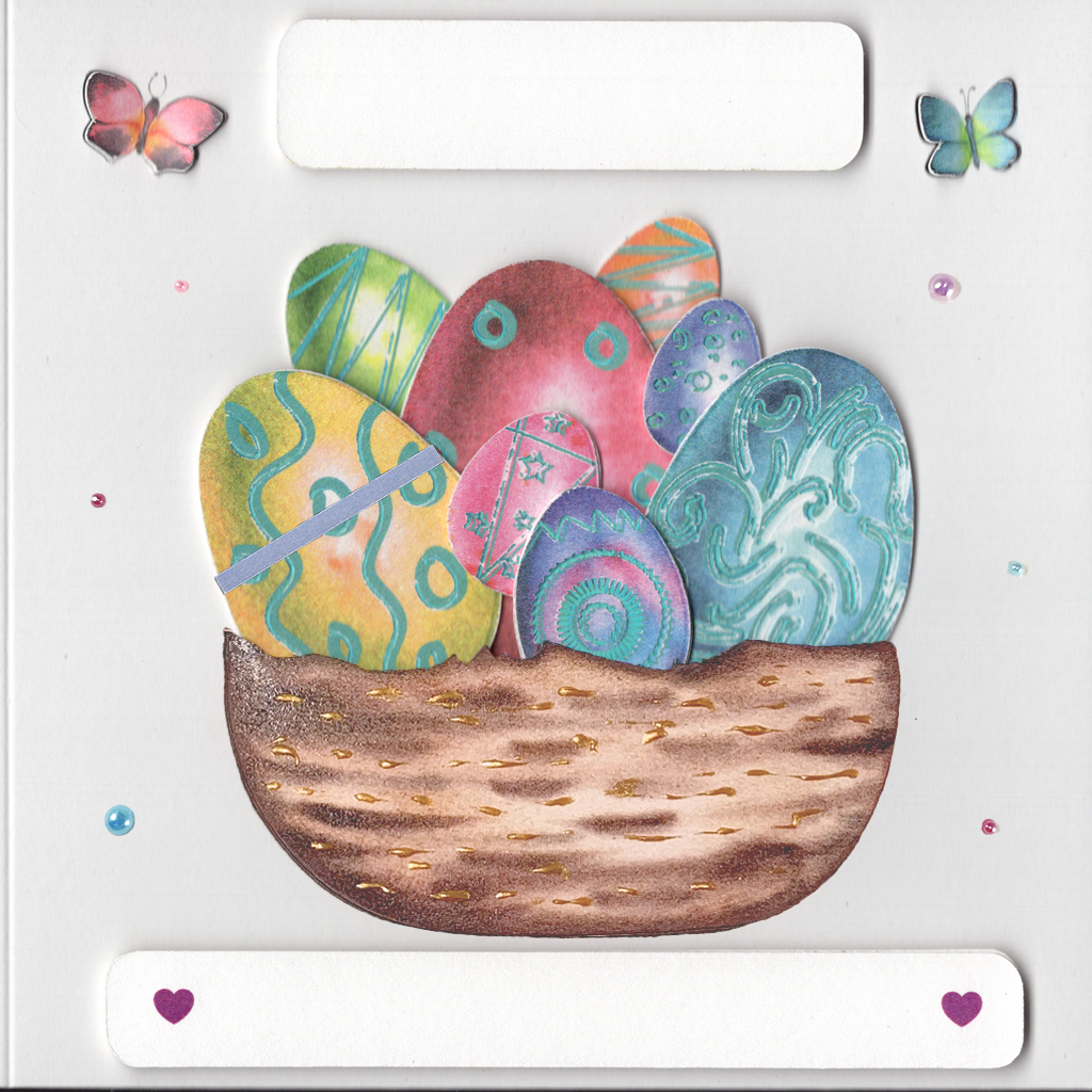 Handmade Personalised Easter Egg Basket Greetings