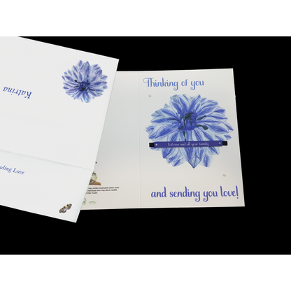 Feeling Blue Floral Sympathy Greeting Card - Design 1
