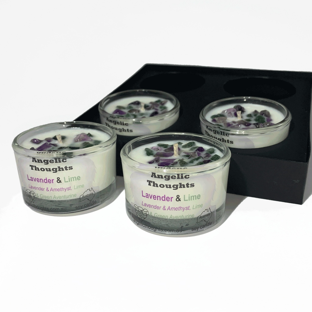 Lavender and Lime Soy Wax Candle - Round Tealight Pk 4