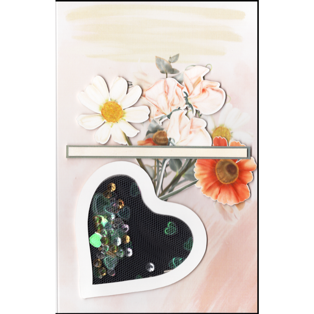 Handmade Personalised Wedding Heart Vase Shaker Card