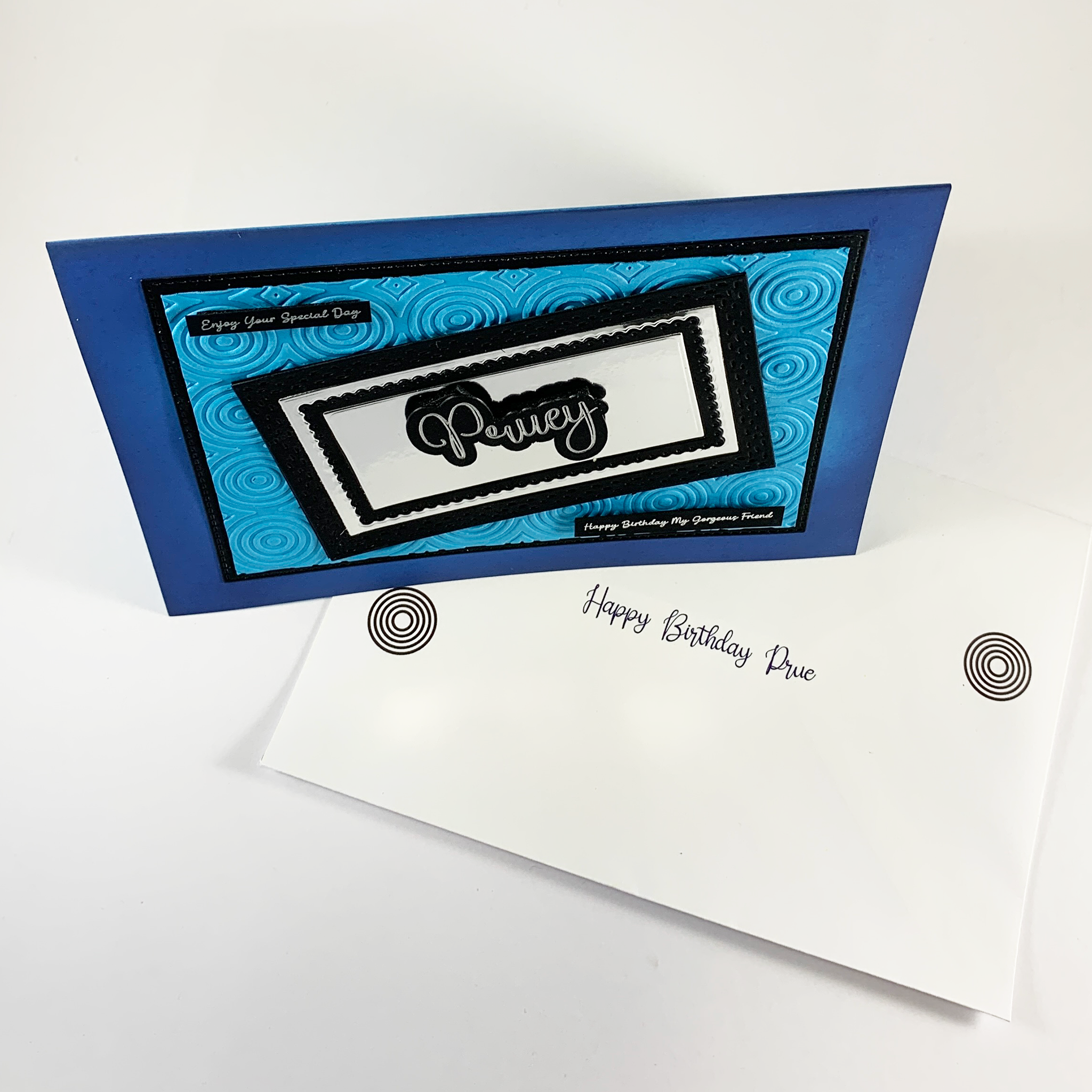 Geo Black and Blue Greeting Card All Occasions