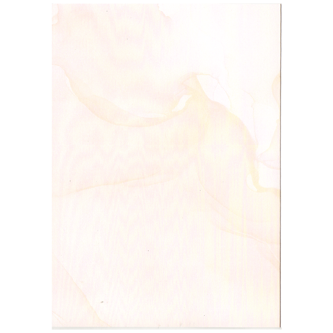 inside left of card featuring pale peach water marble pattern