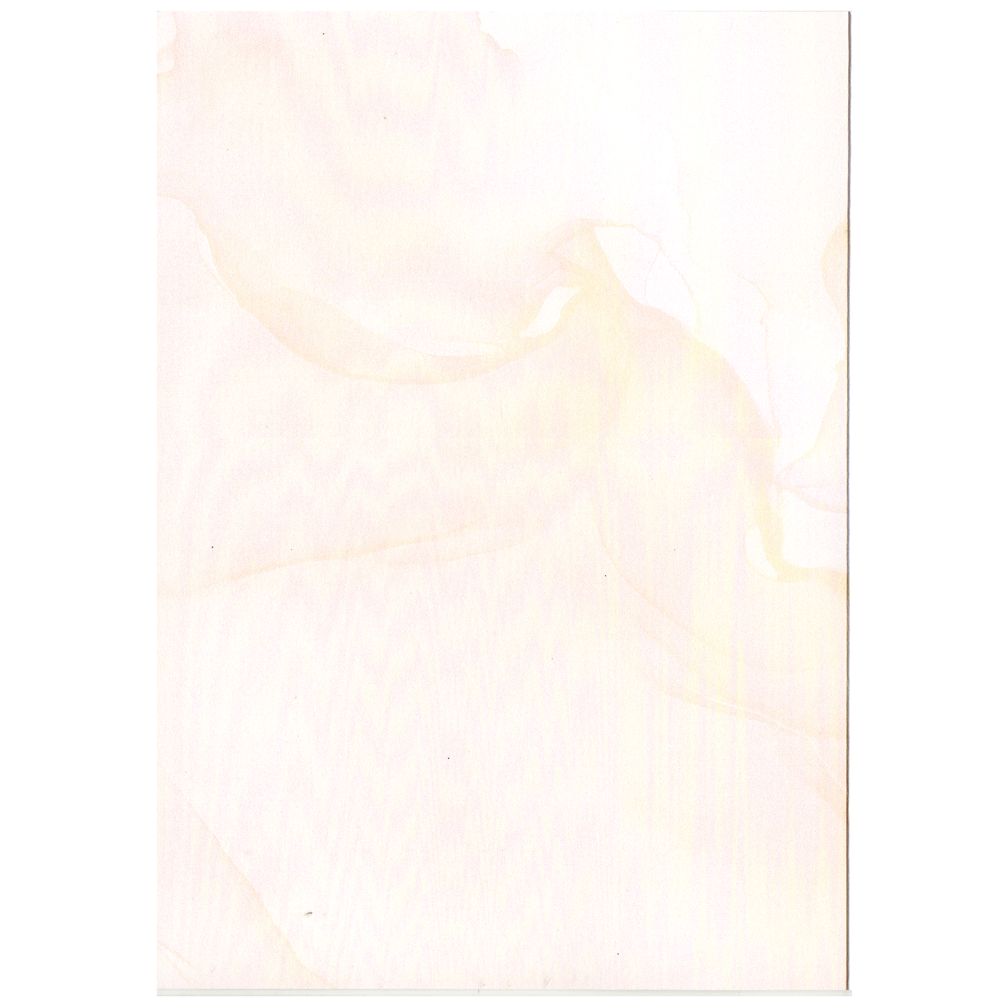 inside left of card featuring pale peach water marble pattern