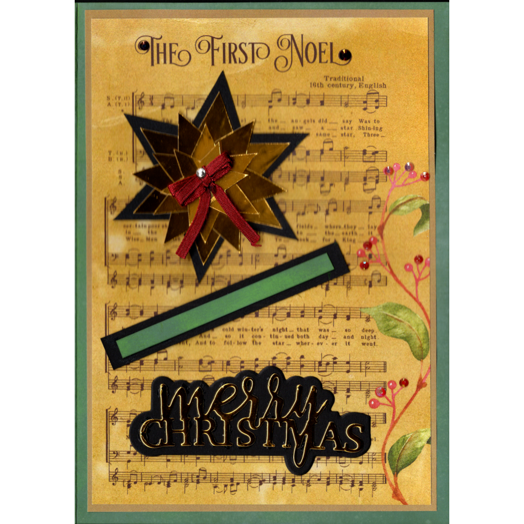Vintage Music First Noel Christmas Card - 001