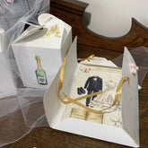 Custom Personalised Vintage Style Card & Folder - handmade roses and matching wedding candle set