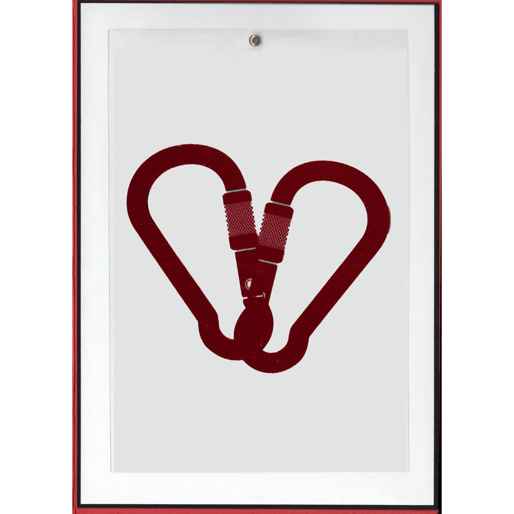 Rock Climbing Anniversary or Valentines Card with Red and Gold Foil