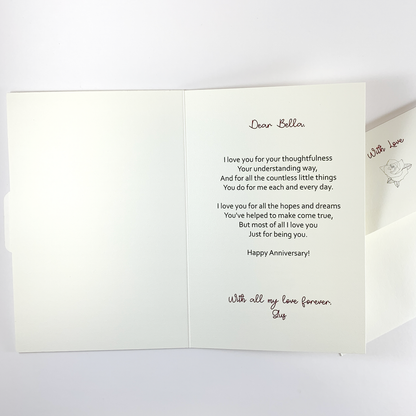 Handmade Personalised Card - Rose Magic Slider - 004 - 6 Colours Available