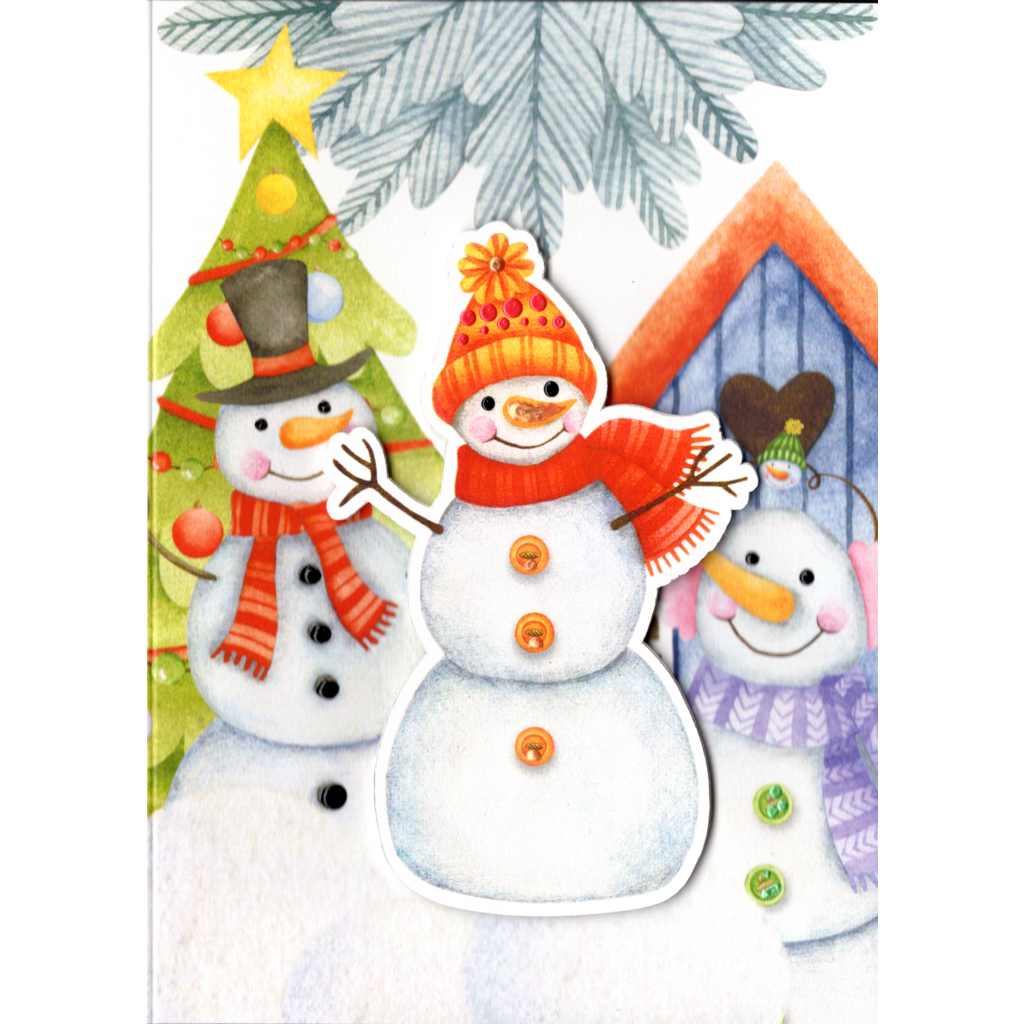 Snowman Family Wobble Card - 003