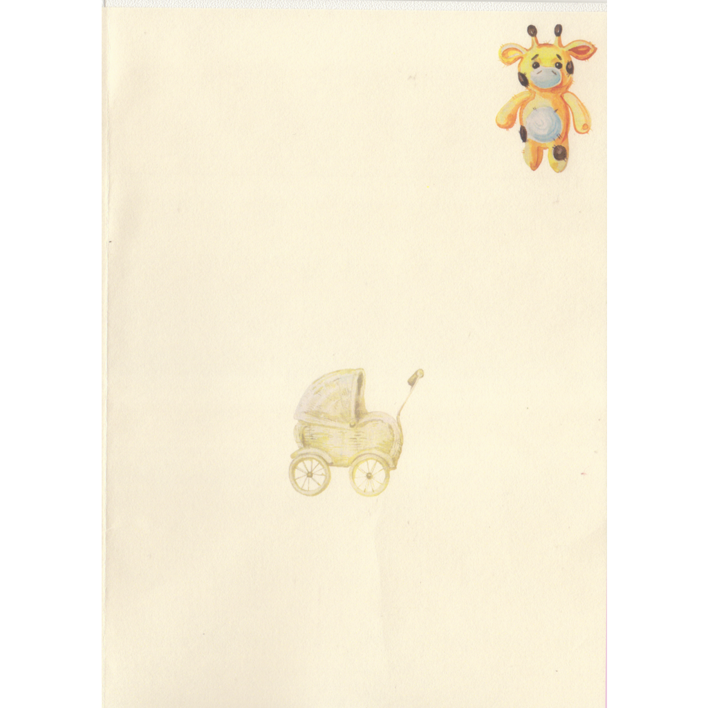 Vintage Baby Watercolour Regular Greeting Card - Expecting - Gender Neutral