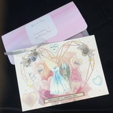 handmade, custom couple wedding card and folder