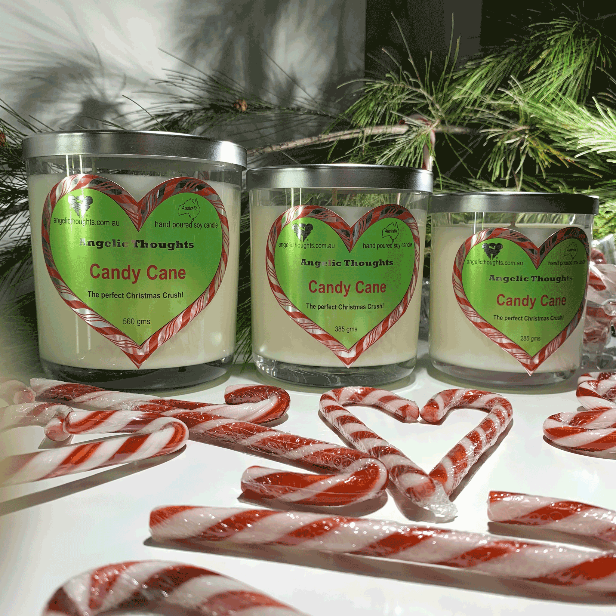 Candy Cane Soy Wax Candle - Extra Large - 385gms
