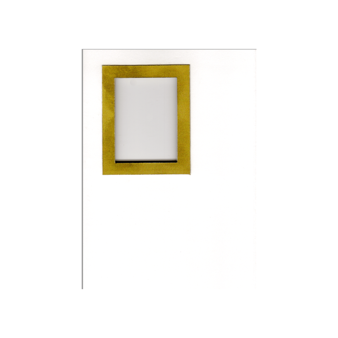 left hand inside of card showing window frame